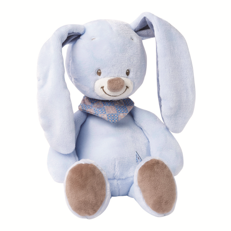  alex et bibou soft toy rabbit blue 30 cm 